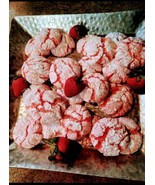 Strawberry Crinkles Cookies. Homemade. One (1) Dozen  - $12.87