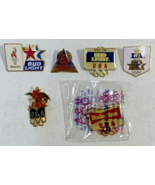 Lot of 6 Beer Olympic Pins: LA Beer, Budlight, Budweiser, Anheuser Busch - $15.00