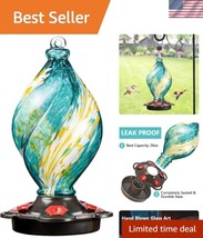 Decorative Teal Ice Cream Spiral Hummingbird Feeder - Easy to Clean &amp; Re... - $49.50