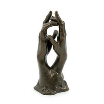 &quot;The Secret&quot; Clasping Hands Sculpture Statue Auguste Rodin Bronze Finish Replica - £45.88 GBP