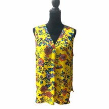 Violet + Claire Bright Floral Pattern on Yellow Sleeveless Top Size XL - £11.64 GBP