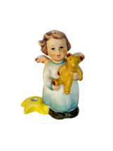 Goebel Hummel Figurine vtg W Germany candle holder girl candleholder teddy bear - £23.63 GBP