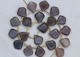 Natural, 20 piece faceted Coffee Moonstone Leafs briolette beads, 15 x 17 mm app - £54.40 GBP