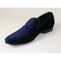Men's Shoes Steve Madden Slip On Dress or Casual Velvet Lifted Navy Blue image 5