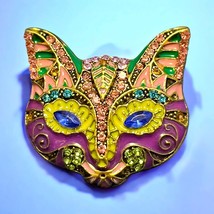 Retro Cat Mask Enamel Brooches - $220.22 MXN