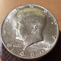 Half ½ Dollar Kennedy Clad Coin 1980 P Philadelphia Mint 50C KM# A202b Nice - £2.39 GBP