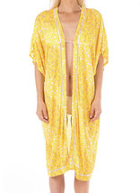 NWT  Plush Womens Floral Kimono w/Laddering Yellow Size M - £19.56 GBP