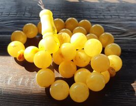  Rare Natural Baltic Amber Tasbih - 15mm 33 Beads - Butterscotch &amp; Royal... - $650.00