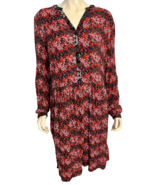 Joules Red,  Blue, Pink Floral Long Sleeve Fit &amp; Flare Dress Size 16 - $45.46 CAD