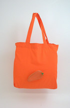 Bey Berk Orange Carrot Re-usable Foldable Bag Recycled Leather/Nylon - £15.47 GBP