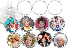 Golden Girls decor party wine glass cup charms markers 8 party favors - £8.65 GBP