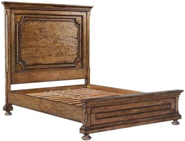 QUEEN BED EDWARD OLD WORLD RUSTIC PECAN DISTRESSED SOLID WOOD ROUNDED BU... - £3,480.93 GBP
