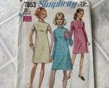 Vintage Simplicity 7853 A-Line Dress Front Dart  Sewing Pattern Women Sz 12 - $29.03