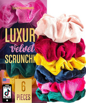 Velvet Scrunchies for Girls Thick and Thin Hair Fuzzy Women Hair Scrunchies - £4.70 GBP