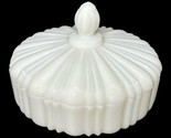 Vintage Anchor Hocking Old Cafe Milk Glass Covered Candy Trinket Dish Wi... - $33.66