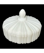 Vintage Anchor Hocking Old Cafe Milk Glass Covered Candy Trinket Dish Wi... - $46.18 CAD