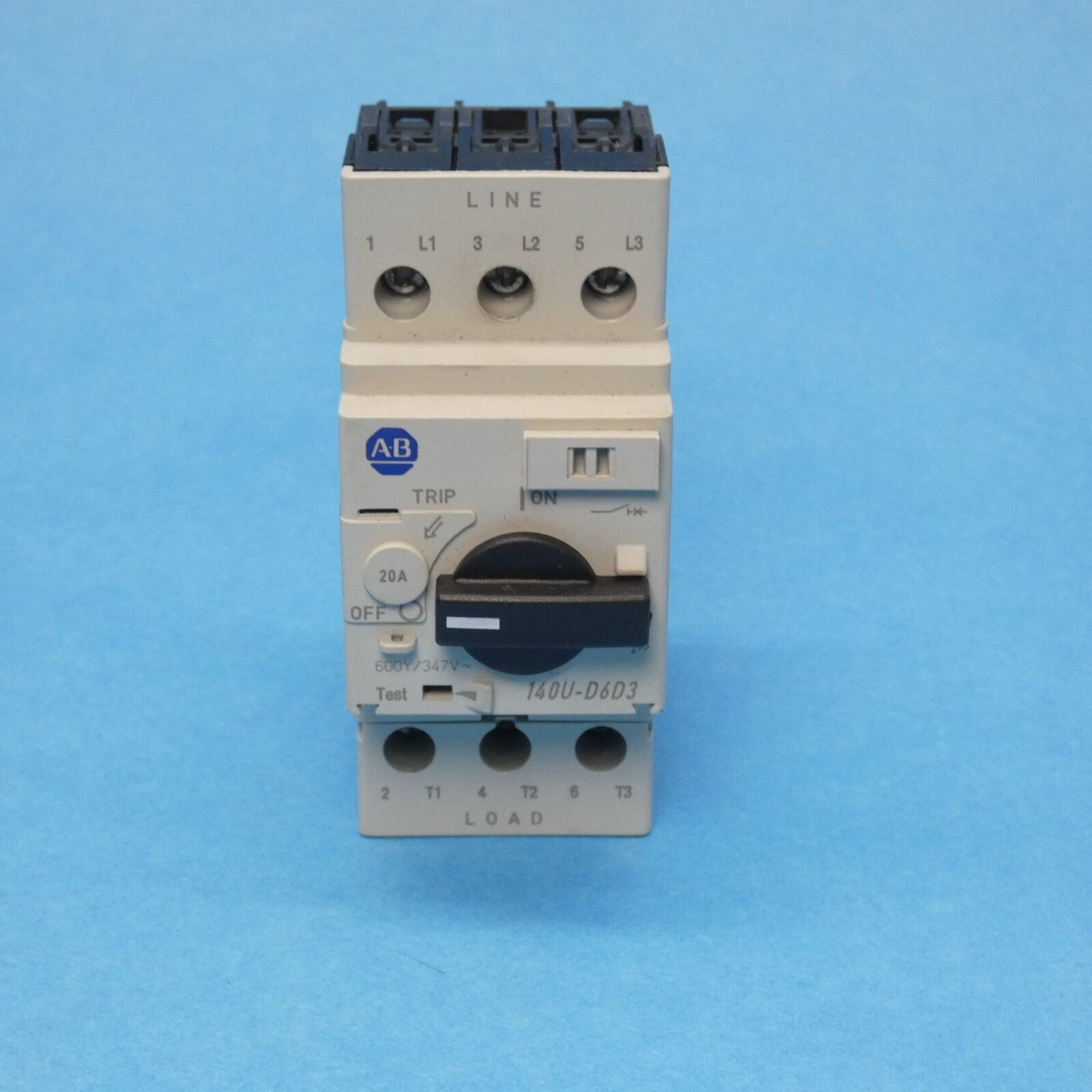 Allen Bradley 140U-D6D3-C20 Din Rail Circuit Breaker 3 Pole 20 Amp 600 VAC - $79.99