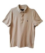 Abercrombie & Fitch Stretch Polo Shirt Mens XL Lt Beige Moose Logo Short Sleeve - $26.38 CAD