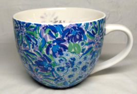 Lilly Pulitzer Mug Blue White Green Purple design Coffee/Tea Cup 12 Oz T... - $11.99