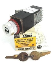 NIB ALLEN BRADLEY 800MR-N31QB SER. A SELECTOR SWITCH 800MR-N31Q W/ KEYS - £124.41 GBP