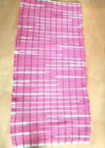 New Pink and White Woven Loomed Rag Rug 48 x 23 inches Machine Washable USA Made - £29.01 GBP