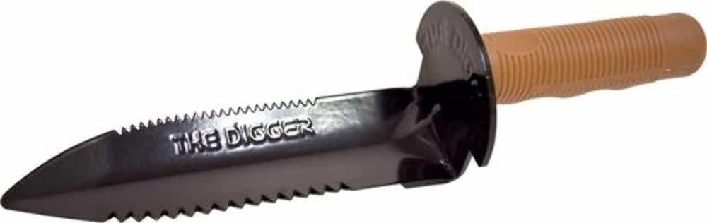 Teknetics Bounty Hunter Digging Knife with Sheath, Offset Serrated Blade Cuts Cl - $54.39