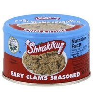 Shirakiku Baby Clams Seasoned 6 Oz Can - £11.66 GBP