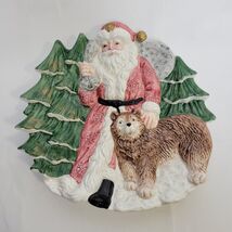 FITZ &amp; FLOYD 1991 Omnibus -  Vintage Santa  and Bear Serving Plate Holid... - $14.10
