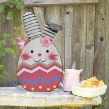 Easter Rabbit Decor Desktop Decorations Rustic Galvanized Bunny Yard Orn... - $23.99