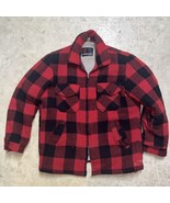 Vtg Sherpa Lined Buffalo Plaid Hunting Jacket Sz Medium 40 American Jac - £33.24 GBP