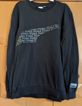 Puma Mens XL Graphic Spell Out Logo Sweatshirt Black Crewneck Casual War... - £11.32 GBP