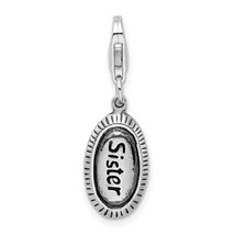Amore La Vita Silver  Polished Antiqued SISTER Charm with Fancy Lobster ... - $566.69 MXN