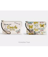 NWT Coach Corner Zip Wristlet With Butterfly/Sketch Print CAQ55/CAQ54 - $64.35+