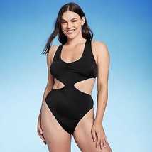 Women&#39;s Braided Strap Detail Monokini One Piece Swimsuit - Shade &amp; Shore Black - £10.16 GBP