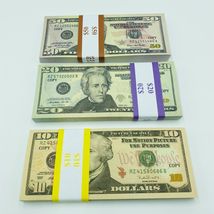  Realistic Prop Money 50 Pcs Mix $50 $20 $10 Double Sided Full Print loo... - $13.99