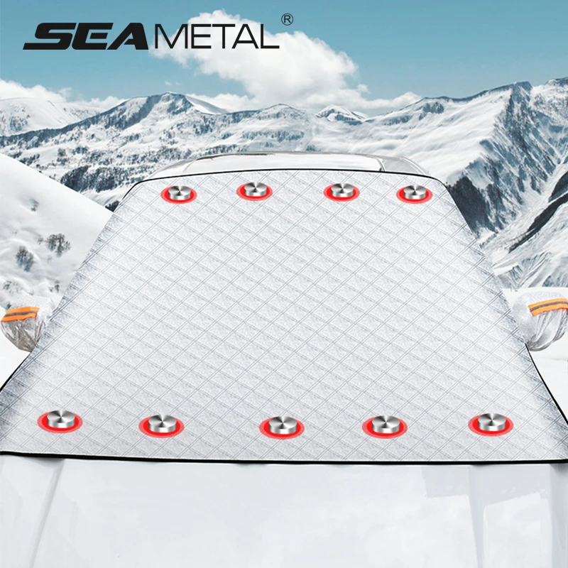 SEAMETAL Magnetic Auto Sunshade Cover Car Windshield Snow Sun Shade Waterproof - £16.62 GBP