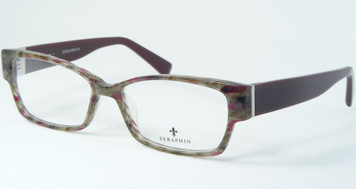 Seraphin Von Ogi HIAWATHA 8656 Weinrot Marmor Brille Rahmen 53-15-145mm ... - $165.31