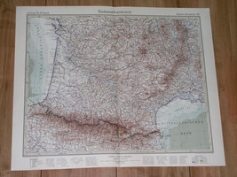 1932 Original Vintage Map Of Southern France / MIDI-PYRENEES Languedoc Aquitaine - £14.99 GBP