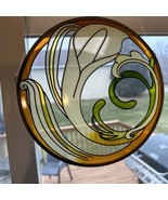Stained glass White Cala Lilly suncatcher, flower windows hanging decor - $622.68 MXN