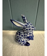 Vtg Blue White Decor,Bunny Rabbit Pair,Andrea by Sadek,Fishnet,Grand Mil... - $659.52 MXN