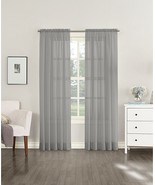 Hudson Hill Voile 59&quot; x 84&quot; Grey Rod Pocket Window Panel T410758 - £10.21 GBP