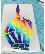 Skeleton middle finger vinyl sticker decal flipping off, the bird, Lapto... - $10.97 CAD