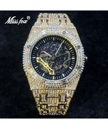 18K Gold Full Diamond Automatic Mechanical Luxury  Tourbillon Skeleton W... - $1,641.24 CAD
