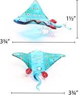 3¾ inch Light Blue Stingray Glittering  Hand Made Glass - $88.72 CAD