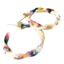 30mm Acetate Twisted Open Round Hoop Earrings casual earring for women  Acrylic  - £17.69 GBP