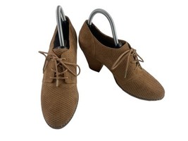 Dr. Scholl&#39;s Boots Women 8 M Credit Shoes Brown Suede Lace Up Heel Ankle... - $24.57