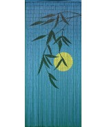 Natural Bamboo Beaded Curtain Blue, Blue Burning Beads Window Doors Room... - £57.88 GBP
