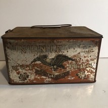 Vintage Advertising Union Leader Lunch Pail Tobacco Tin Eagle - £14.78 GBP