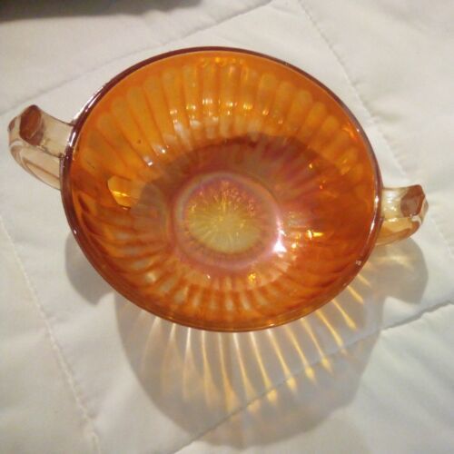 Vintage Carnival Glass Orange Iridescent Bowl. - $7.69