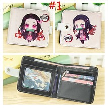 Anime Demon  Kamado Tanjirou Nezuko Short Button Wallet Folding Zipper Purse Coi - £11.11 GBP